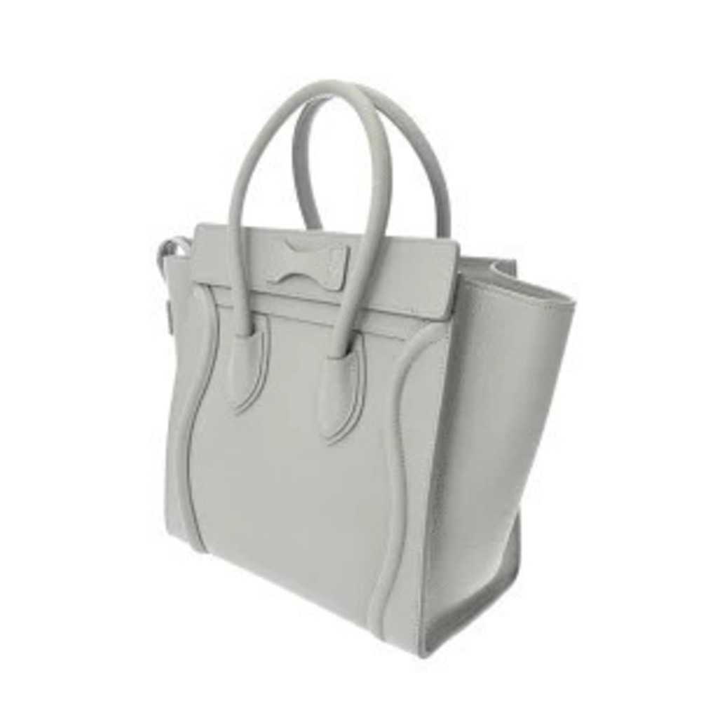Celine Handbag Drummed Mineral Baby Calf Luggage